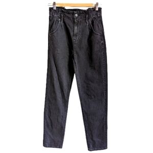 American EAGLE Black Cotton Mom Jeans High Rise Size 0